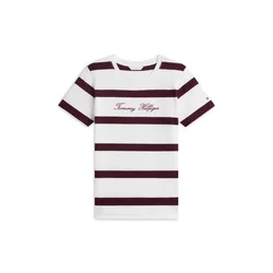 TOMMY HILFIGER Majica temno rdeča/bela