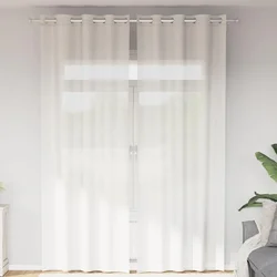 Voile zavjese s ušicama 2 kom bijele