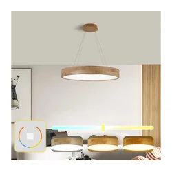 Brilagi - LED luster na sajli FALCON WOOD, LED/40W/230V, 3000/4000/6000K, 60 cm, drvo