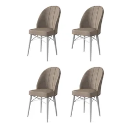 Hanah Home Set 4 trpezarijske stolice Ritim Kapućino-Beli