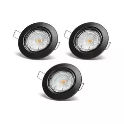 Aigostar - SET 3x LED ugradna stropna svetiljka 1xGU10/4,5W/230V 4000K crna