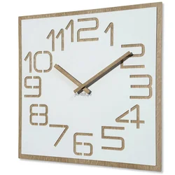 shumee Stenska ura Digits iz hrasta 50 cm bela