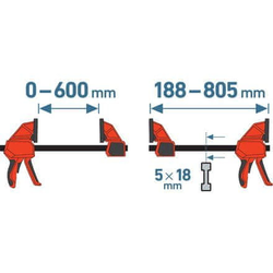 Extol Premium Sponka 8815225 quick-release, 600mm