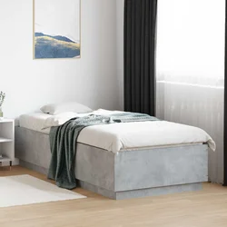 Krevetna konstrukcija s LED svjetlom Betonska siva 80 x 200 cm