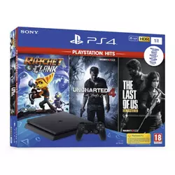 SONY igralna konzola PlayStation PS4 1TB + igre HITS (Uncharted 4: A Thief`s End, The Last of Us, Ratchet & Clank)