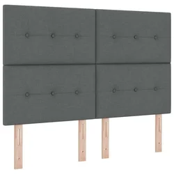 Vidaxl LED Box Spring Postelja Temno siva 140 x 190 cm blago
