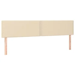 Vidaxl Posteljno vzglavje krem 180x5x78/88 cm blago