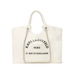 Karl Lagerfeld Nakupovalna torba Rue St-Guillaume črna/bela