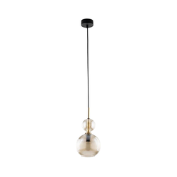 Luster na sajli SOPHIA 1xE14/10W/230V crna/zadimljeno bež