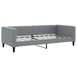 Vidaxl Raztegljiva postelja svetlo siva 90x190 cm blago