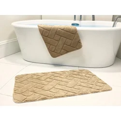 Dvodelni set prostirki za kupatilo – Cik-cak dizajn A12 ( VLK000185-krembojaa12 )