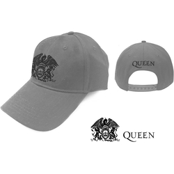 Queen Unisex Baseball Cap Black Classic Crest Grey