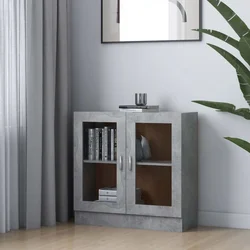 Vitrina siva boja betona 82,5 x 30,5 x 80 cm konstruirano drvo