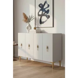 Hanah Home komoda Ayshe 120, 120 cm, bela / zlatna