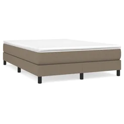 Vidaxl Box spring postelja z vzmetnico taupe 140x190 cm blago