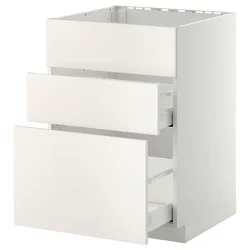METOD / MAXIMERA Pod.ormarić sudop. i 3front/2fioke, bela/Veddinge bela, 60x60 cm