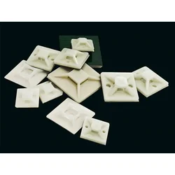 slomart Blow Samolepilna podstavka za vezice, 25x25 mm, bela, 100 kosov