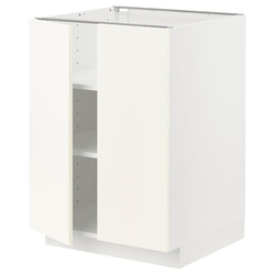 METOD Podni element s policama/2 vrata, bela/Vallstena bela, 60x60 cm