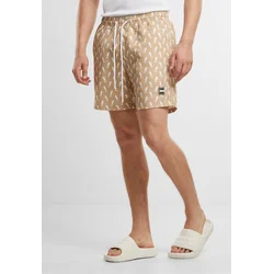 Urban Classics Kratke kopalne hlače temno bež/bela