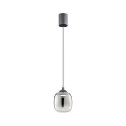Redo 01-3486 - LED luster na sajli KHADI LED/6W/230V CRI90, prečnik 12 cm, crna/dimljena