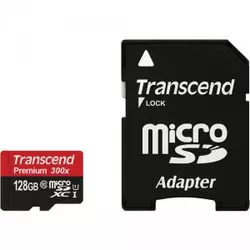 TRANSCEND spominska kartica SDXC Micro 128GB C U1 (TS128GUSDU1) + adapter
