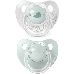 Suavinex Birdies Anatomical Silicone 0-6m duda Green 2 kos