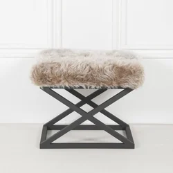 Atelier del Sofa Tabure 50x42x40cm, Crno-Sivo
