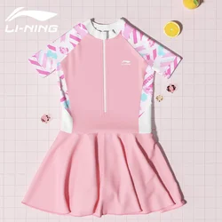 Li-Ning Jednodelni kupaći kostim za devojčice, Roze