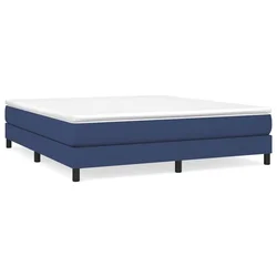 Vidaxl Posteljni okvir z vzmetmi moder 160x200 cm blago