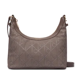 Ročna torba Calvin Klein Emblem Aop Sueded Shoulder Bag LV04F3880G Bež