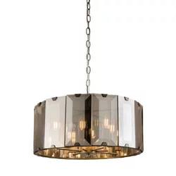 Endon 61294 - Luster na lancu CLOONEY 8xE14/40W/230V crna/dimljena