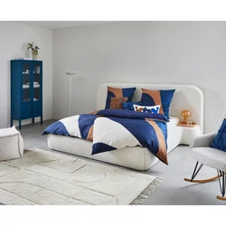 MID.YOU OBLAZINJENA POSTELJA 180 cm  x 200 cm , tekstil, leseni material bela