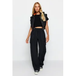 Ženske pantalone Trendyol Contrast Stitch