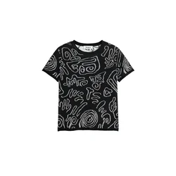 Desigual Majica črna / bela