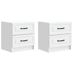 Noćni ormar 2 pcs Bijela 43 x 34,5 x 44,5 cm Konstruirano drvo