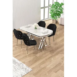 Hanah Home Trpezarijski set, 5 komada, Crni