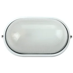 OVALNA VANJSKA ZIDNA LAMPA S PREGRADOM BIJELA MAX 60W