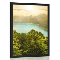 Plakat reka sredi zelenega gozda - 20x30 no frame