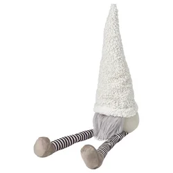VINTERFINT Ukras, Deda Mraz sedenje/prugasto bela, 42 cm