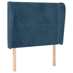 Vidaxl Vzglavje z ušesi temno modra 103x23x118/128 cm žamet