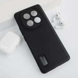 Maska za telefon Carbon fiber za Xiaomi Redmi Note 14 Pro 5G, EU, Crna