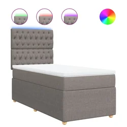 Vidaxl Box spring postelja z vzmetnico taupe 100x200 cm blago