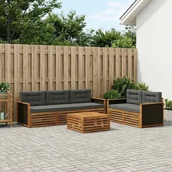 Set vanjskih sofa 7 pcs Prirodna i antracit Poliester