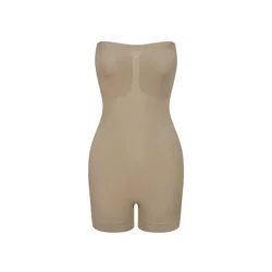 cfab Oblikovanje postave Trägerloser Bodysuit Sculpting Shapewear mit Shorts temno bež