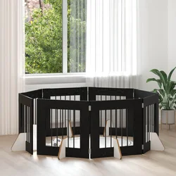 Vrata za pse s postoljem 8 pcs Crni hrast 60 x 60 cm