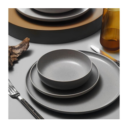 Jedilni komplet 8 kosov siva/porcelan