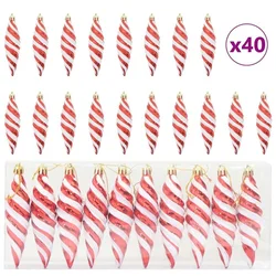 Božićna spirala u obliku kugle 40 pcs Crvena Plastika