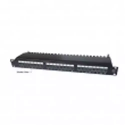 Patch panel 19/1U sa 24 RJ-45 UTP kat. 6A sa zastorima, dual blok reglete (LSA/110), fiksni portovi