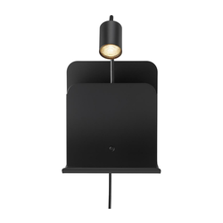 Nordlux - Zidno svetlo sa policom i USB priključkom ROOMI 1xGU10/8W/230V crna