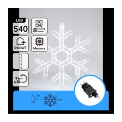 Aigostar-LED Spoljašnja božićna dekoracija 540xLED/6W/230V IP44 hladna bela 45cm pahulja
